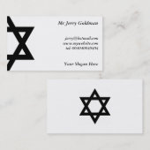 Carte De Visite Étoile de David noire (Devant / Derrière)
