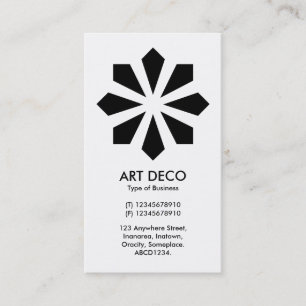 Carte De Visite Étoile de fleur d'art déco - avant blanc, dos no