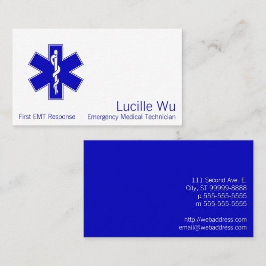 Carte De Visite Étoile de la vie (Devant / Derrière)