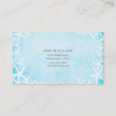 Carte De Visite Étoile de mer peinte bleu aqua plage tropicale per (Dos)