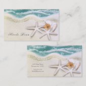 Carte De Visite Étoile de mer sur la plage Eau de mer sarcelle Chi (Devant / Derrière)