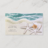 Carte De Visite Étoile de mer sur la plage Eau de mer sarcelle Chi (Dos)