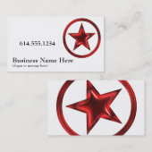 Carte De Visite Étoile de pays/carte de visite occidentaux rouge 4 (Devant / Derrière)