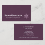 Carte de visite étoilé élégant, violet (Devant / Derrière)
