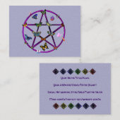 Carte De Visite Étoile et papillons de Wiccan (Devant / Derrière)