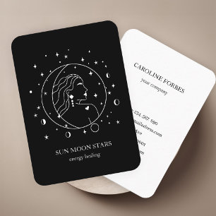 Carte de visite étoile lunaire minimaliste