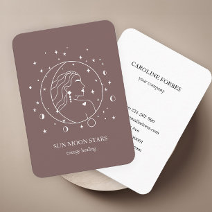 Carte de visite étoile lunaire minimaliste