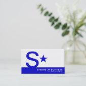 Carte De Visite étoile monographique bleue (Debout devant)