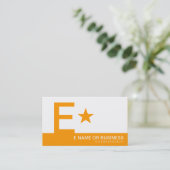 Carte De Visite étoile monographique orange (Debout devant)