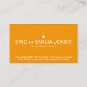 Carte De Visite étoile monographique orange (Dos)