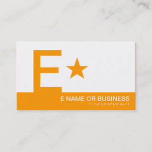 Carte De Visite étoile monographique orange