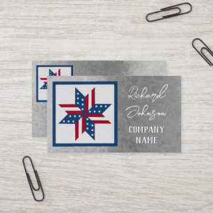 Carte De Visite étoile motif Stars and Stripes patriotique sur gri
