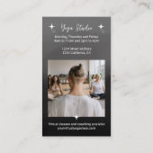 Carte De Visite Etoile noire dégradé Yoga professeur studio profes (Dos)