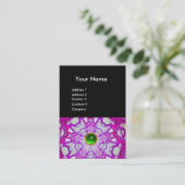 CARTE DE VISITE ÉTOILE ROSE ABSTRAITE, MONOGRAMME DE STONE VERT (Debout devant)