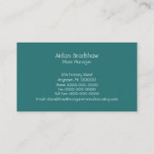 Carte de visite Étoile sobre, Turquoise (Dos)