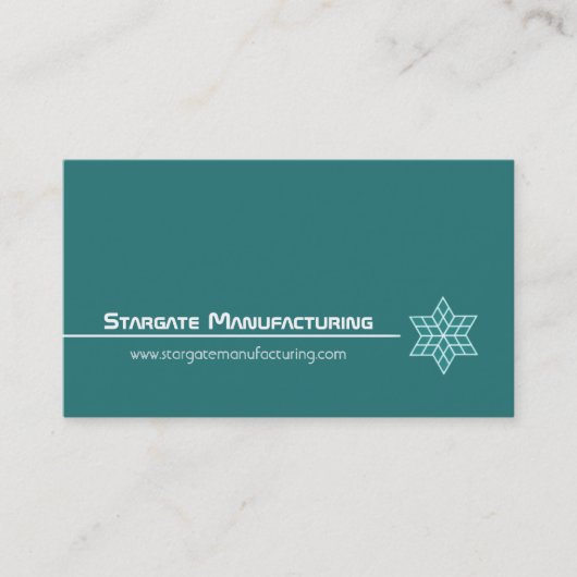 Carte de visite Étoile sobre, Turquoise (Devant)