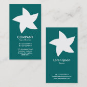 Carte De Visite Étoile tournante - Vert Turquoise 006666 (Devant / Derrière)