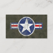 Carte De Visite Étoile vintage patriotique militaire (Dos)