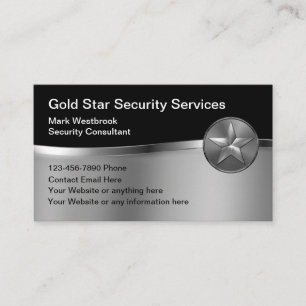 Carte de visite étoilée de services de sécurité Cl