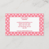 Carte De Visite Étoiles blanches cool motif sur rose (Dos)
