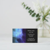 Carte De Visite Étoiles bleues dans l'espace (Debout devant)