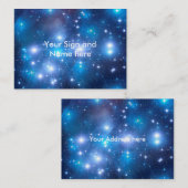 Carte De Visite Étoiles bleues d'univers + vos idées (Devant / Derrière)