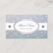 Carte De Visite Étoiles brillantes Parties scintillant perle bleu  (Devant)