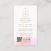 Carte De Visite Étoiles célestes Monogramme Arche | Or rose pâle (Dos)