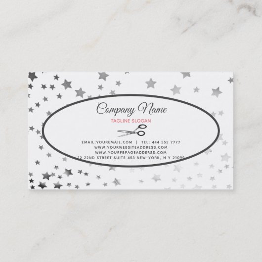 Carte De Visite Étoiles d'argent (Dos)