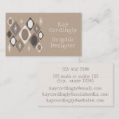 Carte De Visite Étoiles de diamants rétro Taupe (Devant / Derrière)
