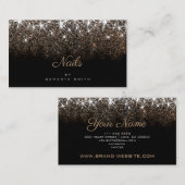 Carte De Visite Étoiles de Glam Parties scintillant dorée du conce (Devant / Derrière)