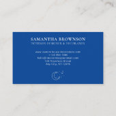 Carte De Visite Étoiles de lune de base simple Navy (Dos)