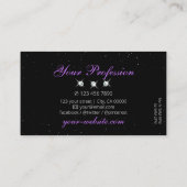 Carte De Visite Étoiles de luxe de Parties scintillant rose et vio (Dos)