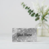 Carte De Visite Etoiles de luxe en argent Chrome Parties scintilla (Debout devant)