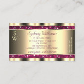 Carte De Visite Étoiles de luxe or rose Parties scintillant Étoile (Dos)