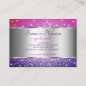Carte De Visite Etoiles de luxe rose violet Parties scintillant dé (Dos)