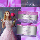 Carte De Visite Etoiles de luxe rose violet Parties scintillant dé