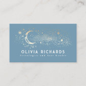 Carte De Visite Etoiles de nuit céleste Lune Dusty Bleu Mystique (Devant)