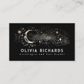 Carte De Visite Étoiles de nuit céleste Lune Noir Cosmos Mystique (Devant)