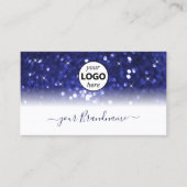 Carte De Visite Étoiles de Parties scintillant Bleu Bleu élégant a (Devant)