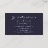 Carte De Visite Étoiles de Parties scintillant bleu foncé avec ini (Dos)