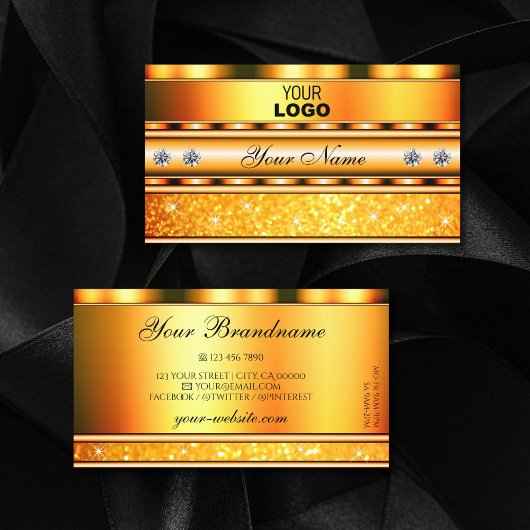 Carte De Visite Étoiles de Parties scintillant brillantes orange a