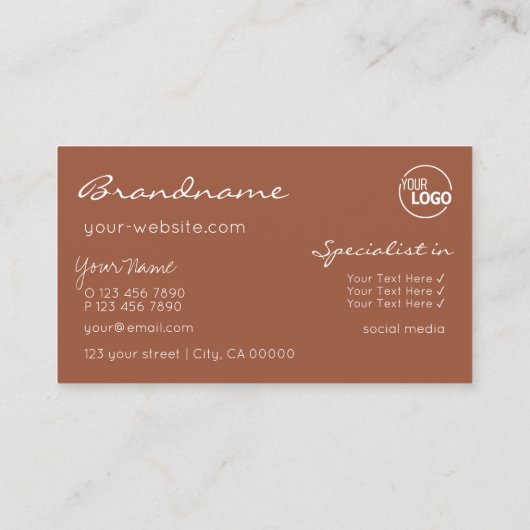 Carte De Visite Étoiles de Parties scintillant Brown en beige noir (Dos)