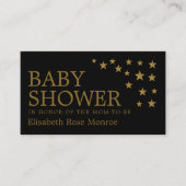 Carte De Visite Etoiles de Parties scintillant d'or, Baby shower T (Devant)