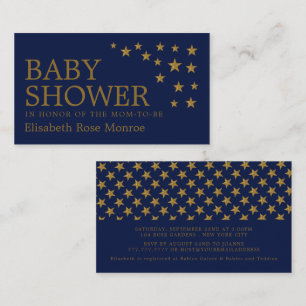 Carte De Visite Etoiles de Parties scintillant d'or, Baby shower T