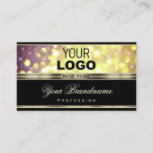 Carte De Visite Étoiles de Parties scintillant dorée violet glamou (Devant)