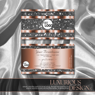 Carte De Visite Étoiles de Parties scintillant en argent Rose bril