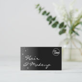 Carte De Visite Étoiles de Parties scintillant en noir blanc avec (Debout devant)