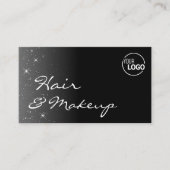 Carte De Visite Étoiles de Parties scintillant en noir blanc avec (Devant)