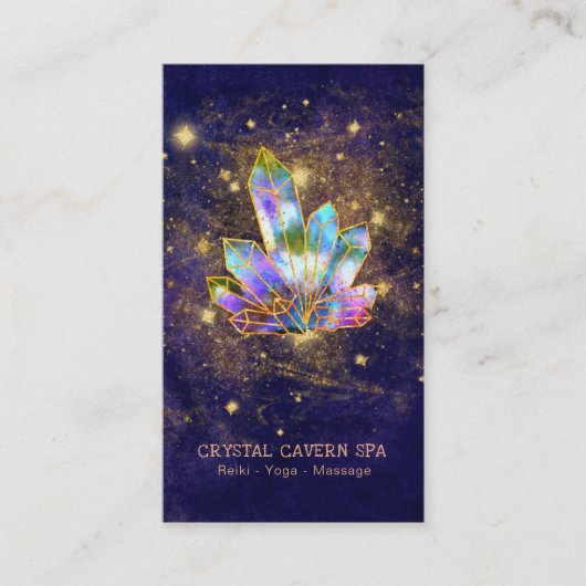 Carte De Visite *~* Etoiles de Parties scintillant en or Cosmic Ra (Devant)